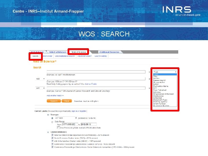 WOS : SEARCH 