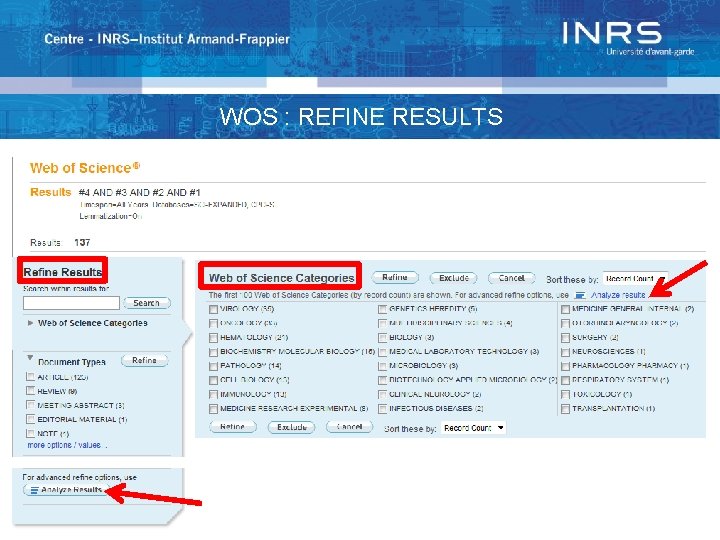WOS : REFINE RESULTS 