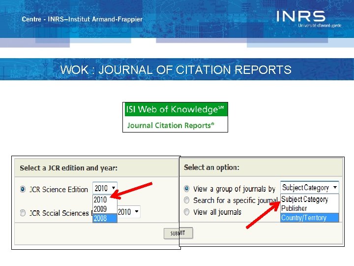 WOK : JOURNAL OF CITATION REPORTS 