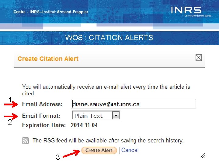 WOS : CITATION ALERTS 1 2 3 