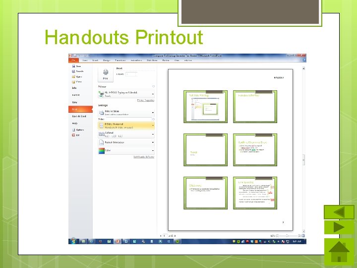 Handouts Printout Handouts Printout