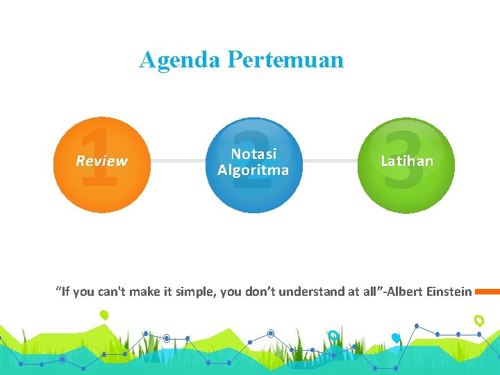 Agenda Pertemuan 1 Review 2 Notasi Algoritma 3 Latihan “If you can't make it