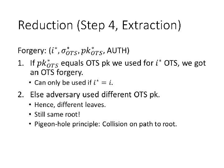 Reduction (Step 4, Extraction) • 