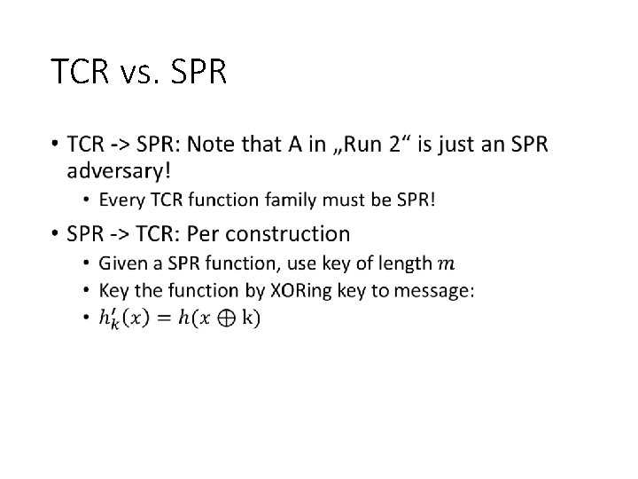 TCR vs. SPR • 