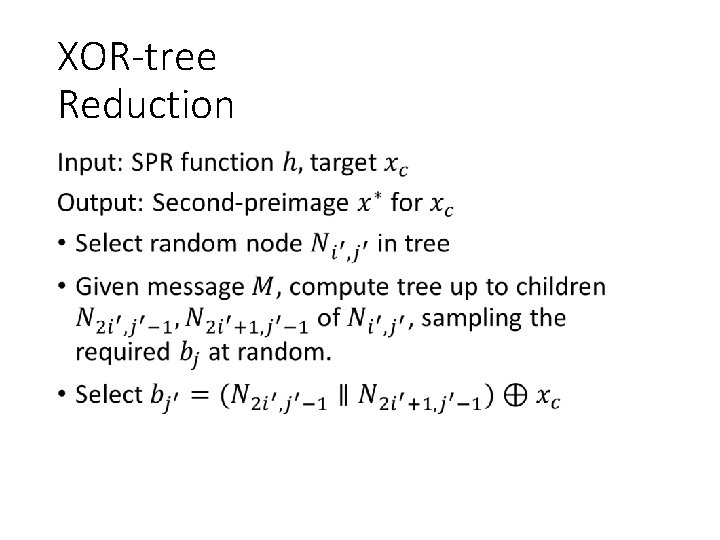 XOR-tree Reduction • 