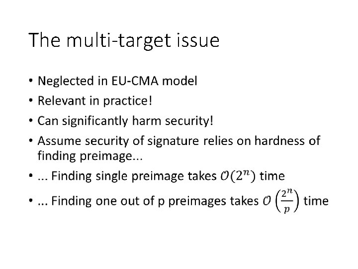 The multi-target issue • 