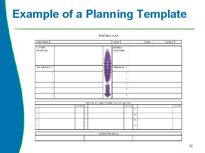 Example of a Planning Template 29 