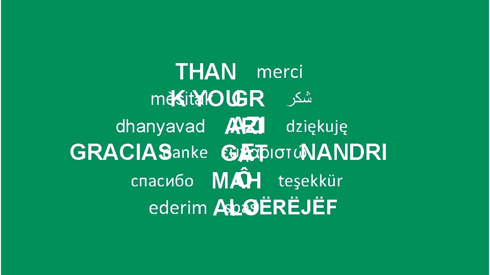 THAN merci mèsitak K YOUGR ﺷﻜﺮ dhanyavad ARI AZI dziękuję ευχαριστώ E GRACIASdanke GAT