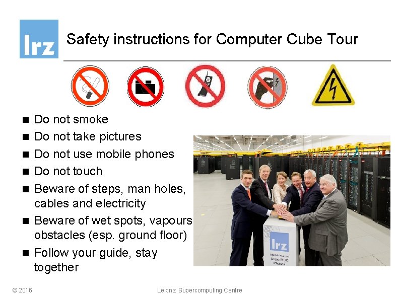 Safety instructions for Computer Cube Tour n n n n © 2016 Do not