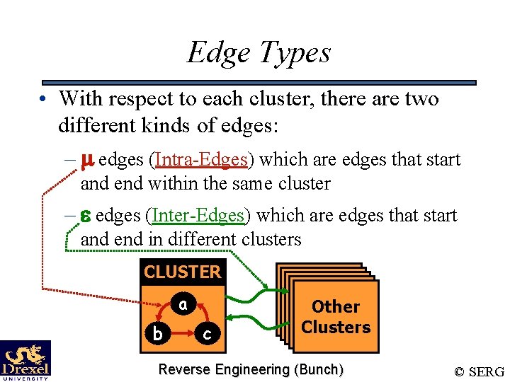 Edge Types • With respect to each cluster, there are two different kinds of