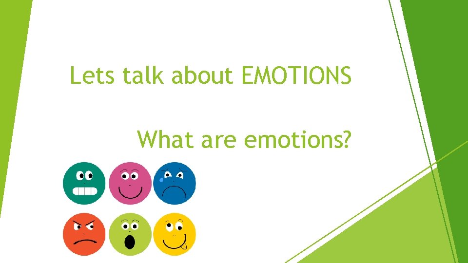 Lets talk about EMOTIONS What are emotions? 