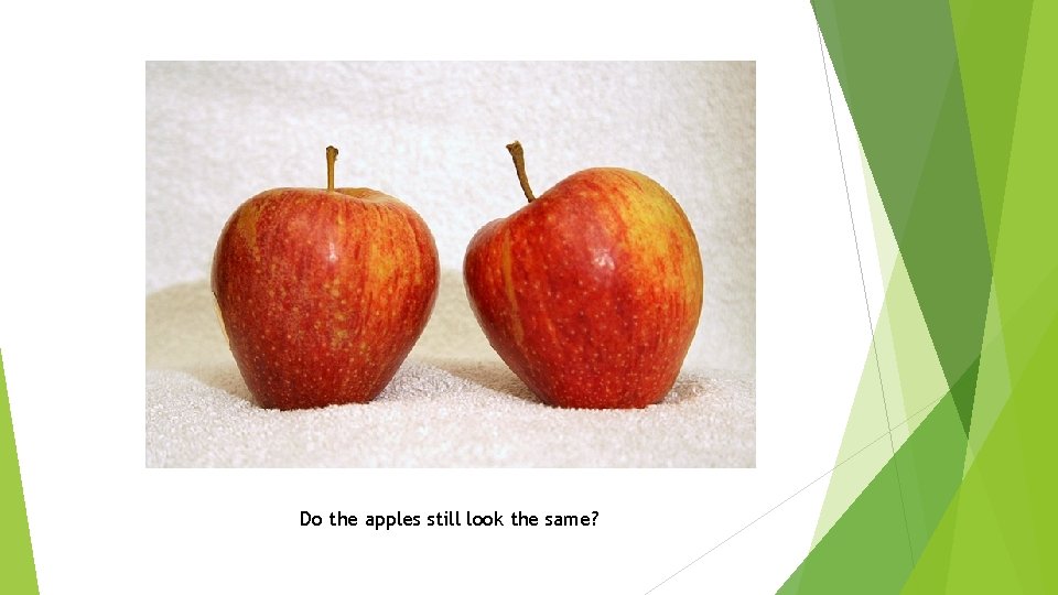Do the apples still look the same? 