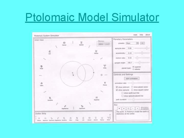 Ptolomaic Model Simulator 