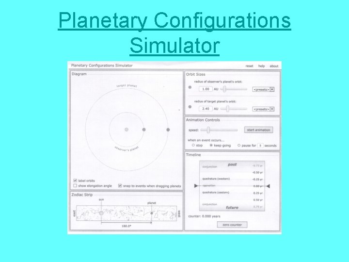 Planetary Configurations Simulator 