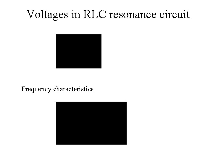 Voltages in RLC resonance circuit Frequency characteristics 