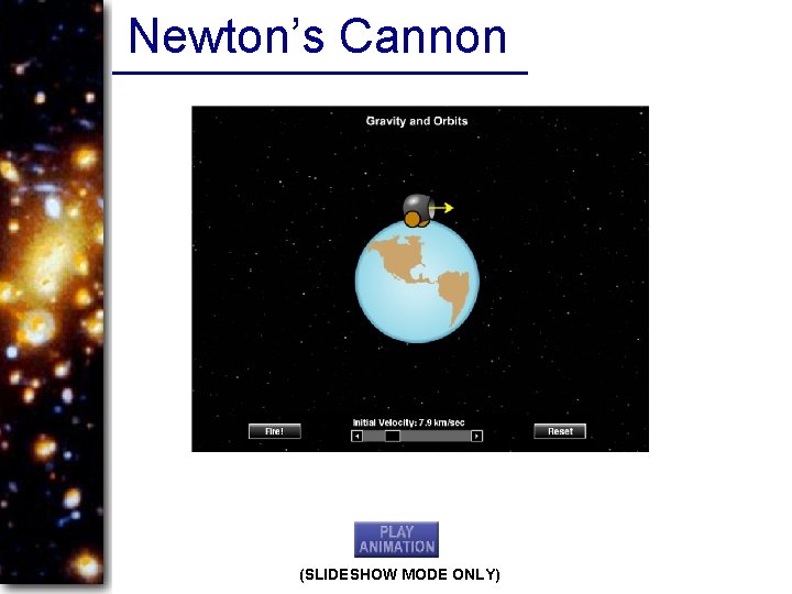Newton’s Cannon (SLIDESHOW MODE ONLY) 