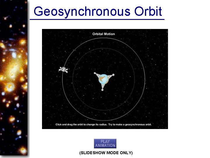 Geosynchronous Orbit (SLIDESHOW MODE ONLY) 