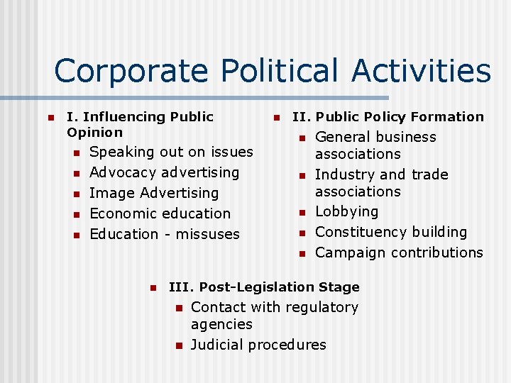 Stages in the Public Policy Process Genesis of