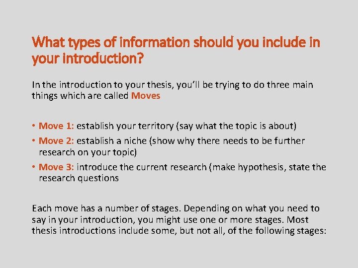 What types of information should you include in your introduction? In the introduction to