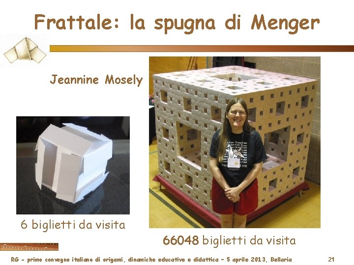 Frattale: la spugna di Menger Jeannine Mosely 6 biglietti da visita 66048 biglietti da