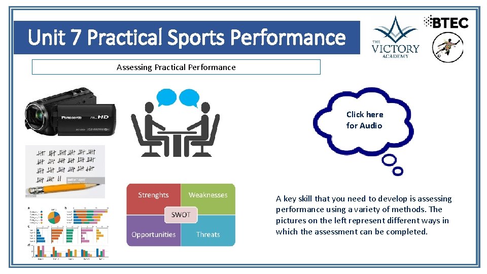 Unit 7 Practical Sports Performance Assessing Practical Performance Click here for Audio A key