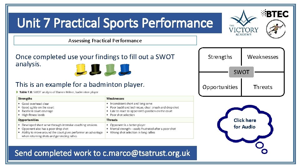 BTEC Extended Certificate in Sport Unit 7 Practical