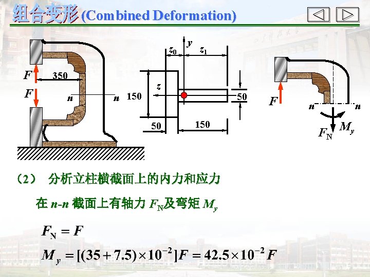 (Combined Deformation) z 0 F F 350 n n 150 y z 1 z