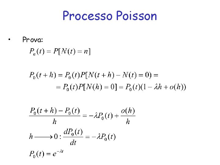 Processo Poisson • Prova: 