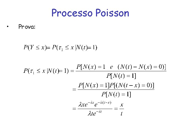 Processo Poisson • Prova: 