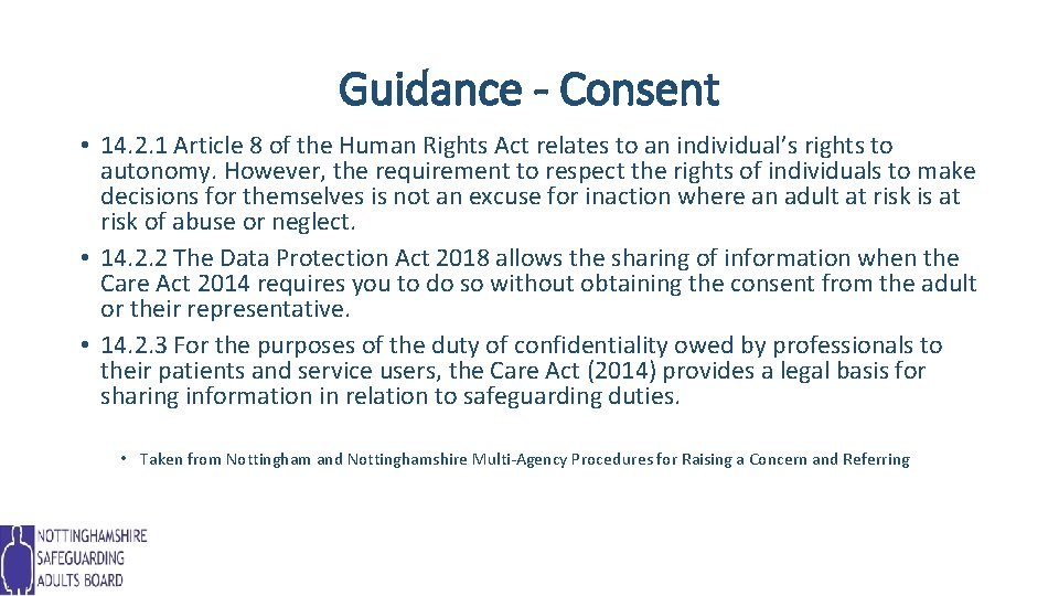 Guidance - Consent • 14. 2. 1 Article 8 of the Human Rights Act