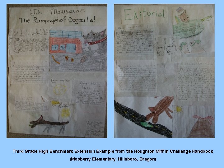 Third Grade High Benchmark Extension Example from the Houghton Mifflin Challenge Handbook (Mooberry Elementary,