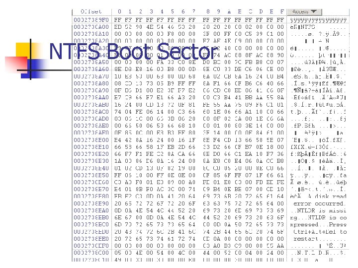 NTFS Boot Sector 