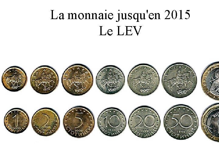 La monnaie jusqu'en 2015 Le LEV 