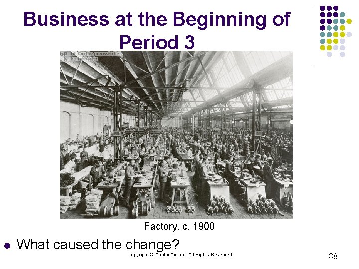 Business at the Beginning of Period 3 Factory, c. 1900 l What caused the