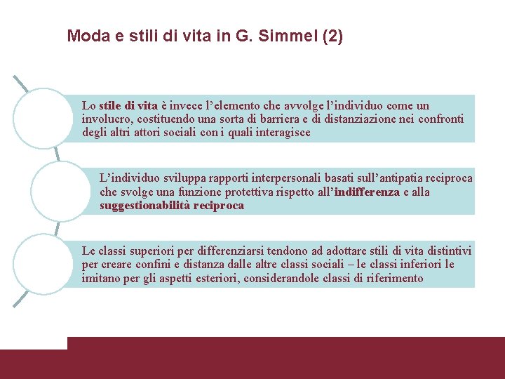Moda e stili di vita in G. Simmel (2) Lo stile di vita è