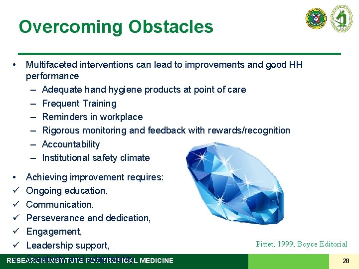 Overcoming Obstacles • Multifaceted interventions can lead to improvements and good HH performance –