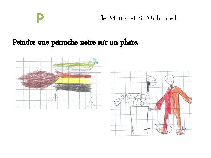 P de Mattis et Si Mohamed Peindre une perruche noire sur un phare. 
