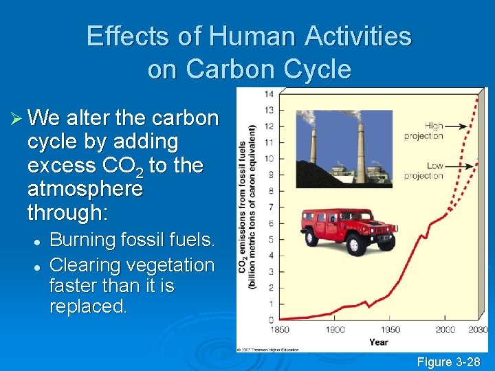 Effects of Human Activities on Carbon Cycle Ø We alter the carbon cycle by