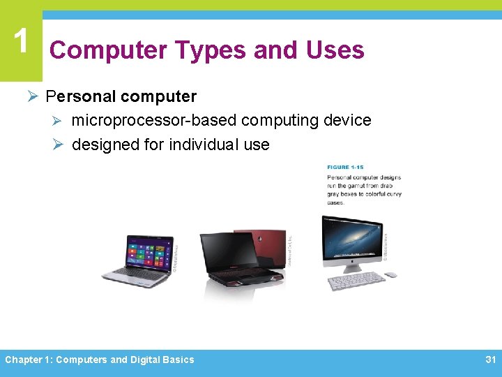 1 Computer Types and Uses Ø Personal computer Ø microprocessor-based computing device Ø designed