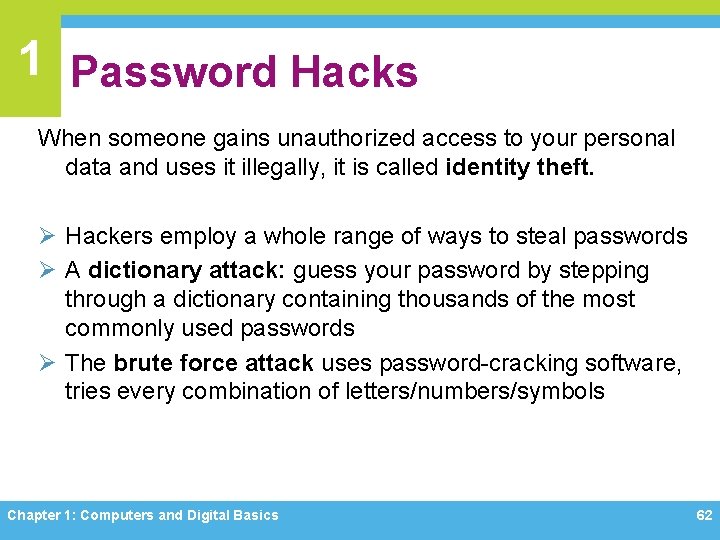 1 Password Hacks When someone gains unauthorized access to your personal data and uses