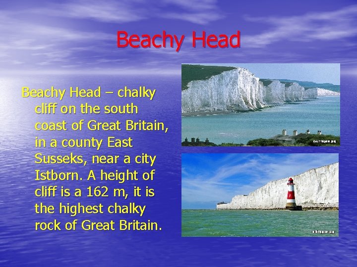 Beachy Head – chalky cliff on the south coast of Great Britain, in a
