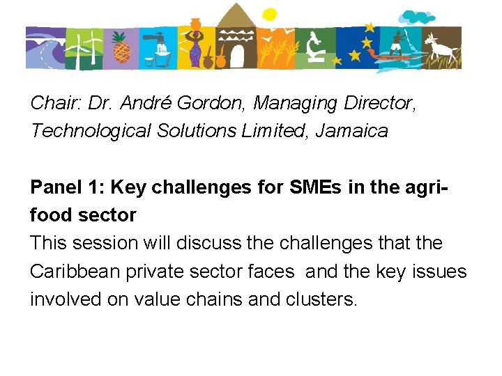Chair: Dr. André Gordon, Managing Director, Technological Solutions Limited, Jamaica Panel 1: Key challenges