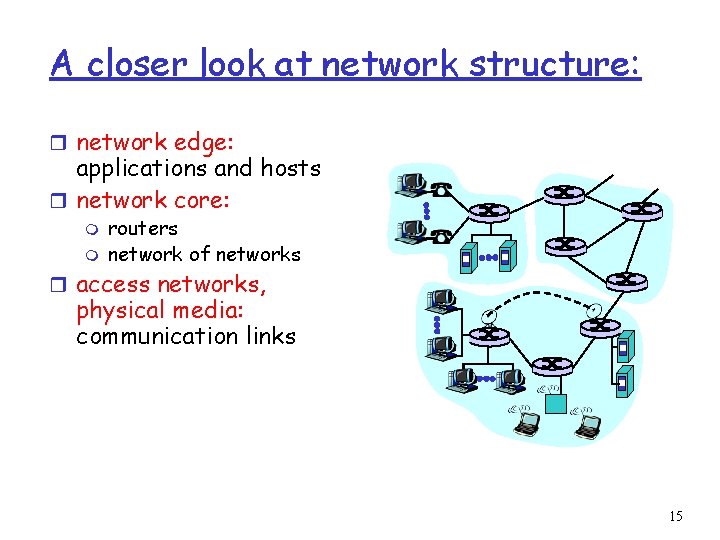 A closer look at network structure: r network edge: applications and hosts r network