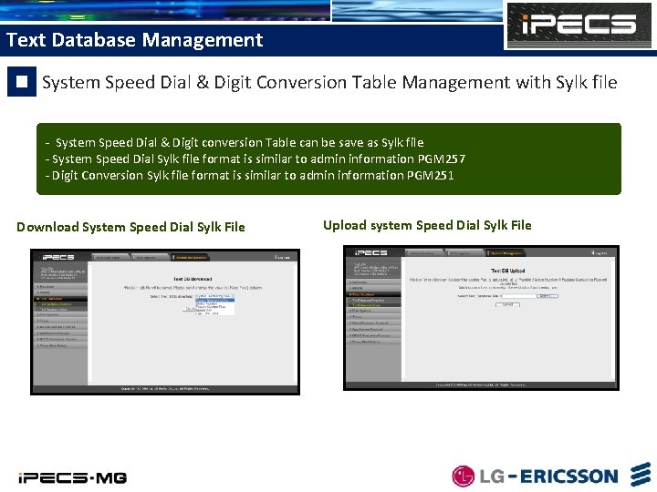 Text Database Management System Speed Dial & Digit Conversion Table Management with Sylk file