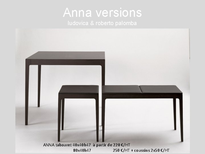 Anna versions ludovica & roberto palomba ANNA tabouret 40 x 40 h 47 à