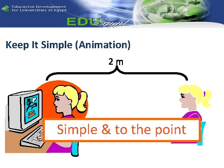 Keep It Simple (Animation) 2 m Simple & to the point 