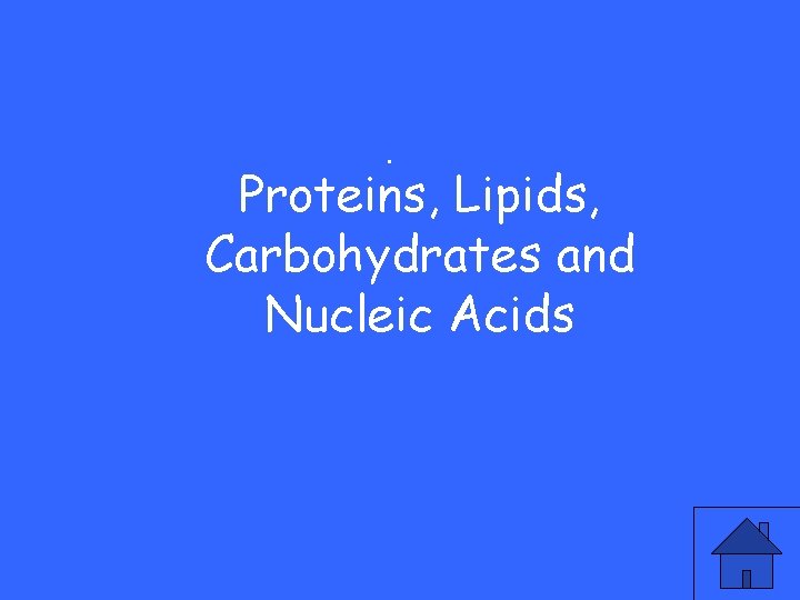 . Proteins, Lipids, Carbohydrates and Nucleic Acids 