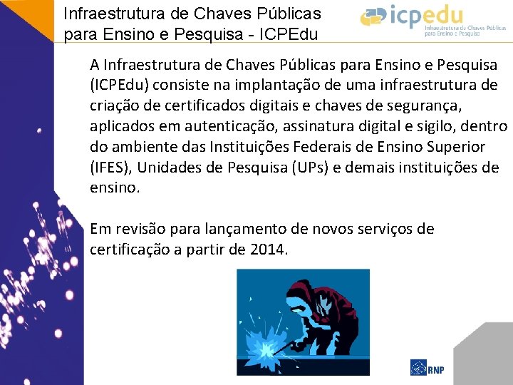 Infraestrutura de Chaves Públicas para Ensino e Pesquisa - ICPEdu A Infraestrutura de Chaves