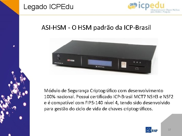 Legado ICPEdu ASI-HSM - O HSM padrão da ICP-Brasil Módulo de Segurança Criptográfico com