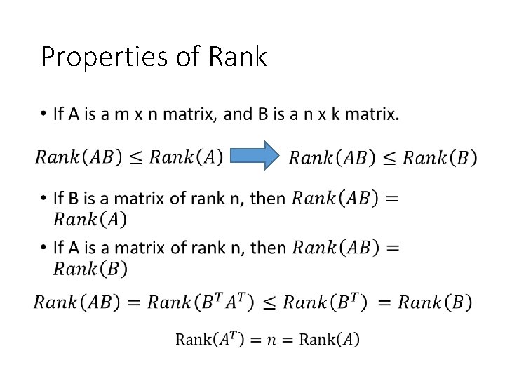 Properties of Rank • 